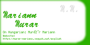 mariann murar business card